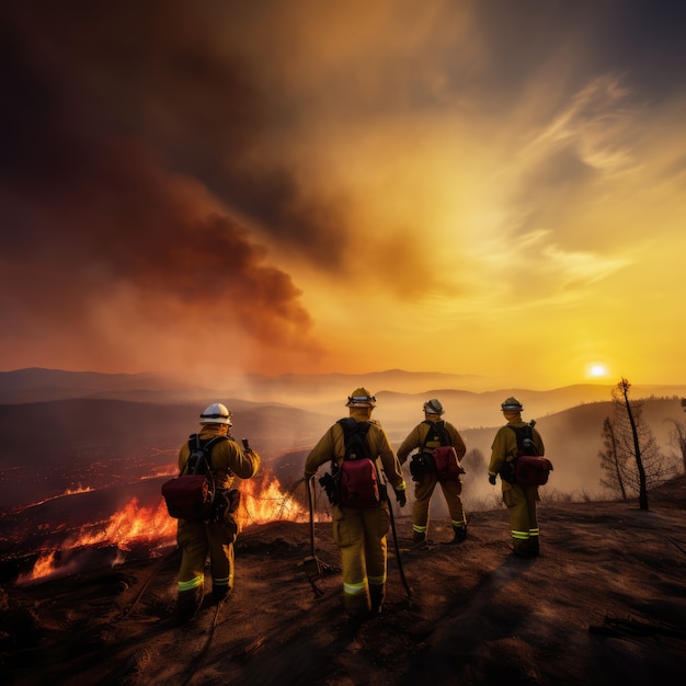 Foto grátis incêndios florestais e suas consequências para a natureza