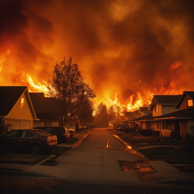 Foto grátis incêndios florestais e suas consequências para a natureza