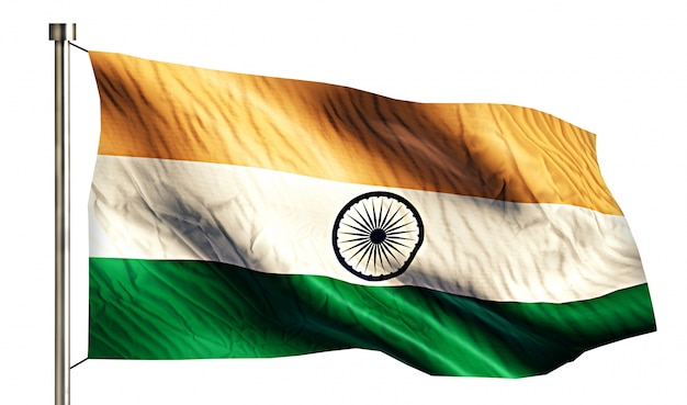 Foto grátis india national flag isolated 3d fundo branco