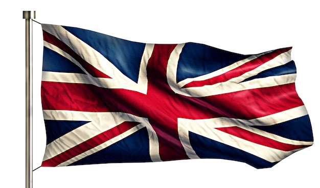 Inglaterra Reino Unido Bandeira Nacional Isolado 3D Fundo Branco