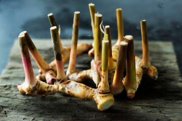 Foto grátis ingrediente de cozinha asiática galangal fresco