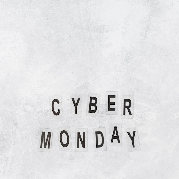 Inscrição Cyber ​​segunda-feira em papéis
