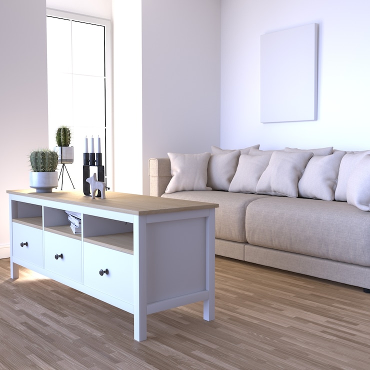Foto grátis interior contemporâneo da sala de estar 3d e móveis modernos