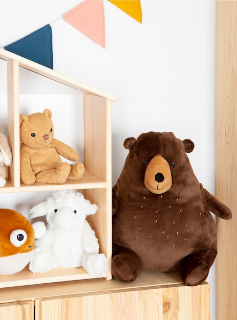 Foto grátis interior da decoração do quarto infantil com brinquedos