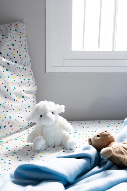 Foto grátis interior da decoração do quarto infantil com brinquedos