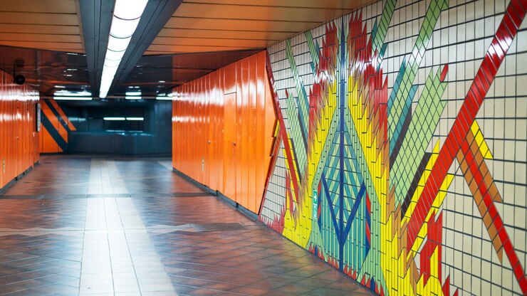 Foto grátis interior de uma estação de metrô em berlim alemanha
