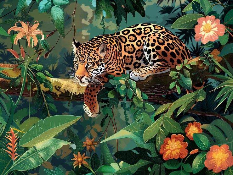 Foto grátis jaguar selvagem na selva