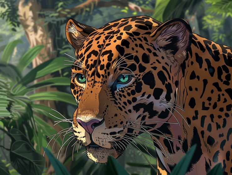 Foto grátis jaguar selvagem na selva
