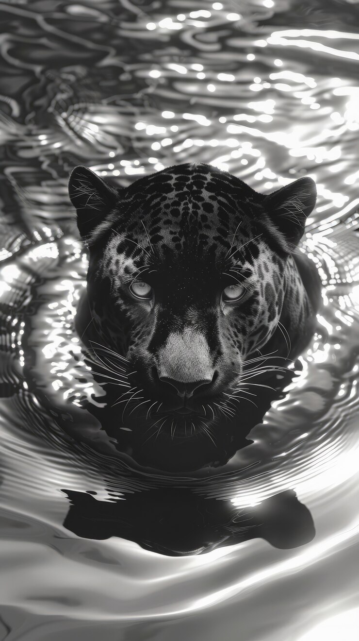 Foto grátis jaguares pretos e brancos na natureza