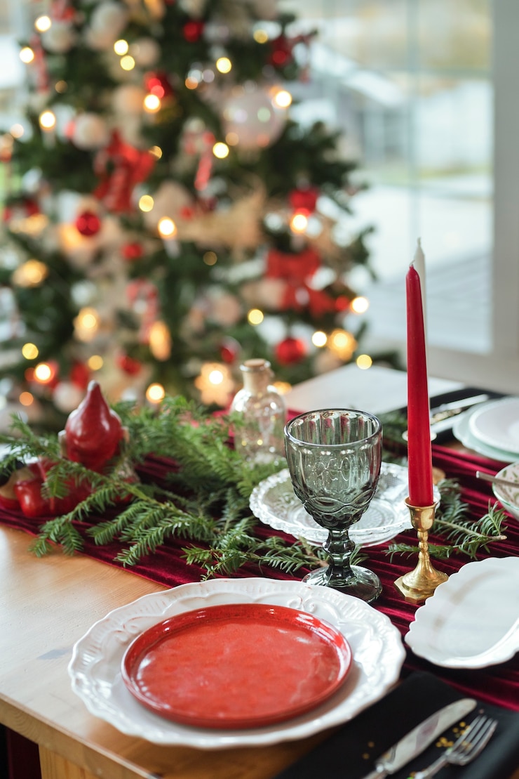 Foto grátis jantar decorado de natal