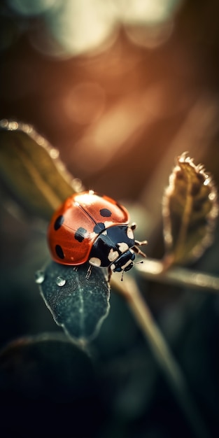 Foto grátis joaninha realista na natureza