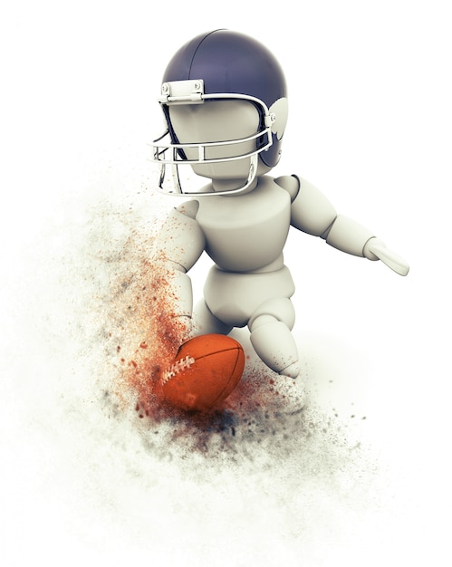 Jogador de futebol americano 3d touchdown