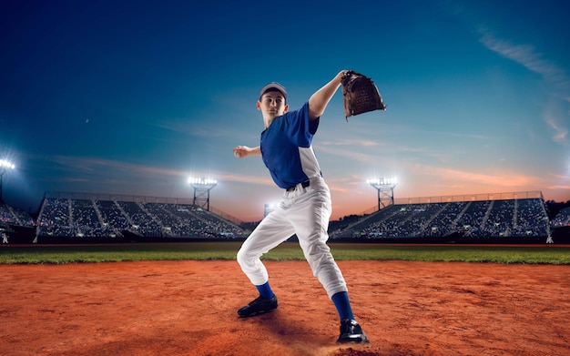 Modelo de melhor jogador de beisebol azul, vermelho e creme - Venngage