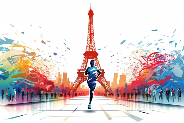 jogos olímpicos Paris 2024 ilustração de conceito imagem gerada por IA