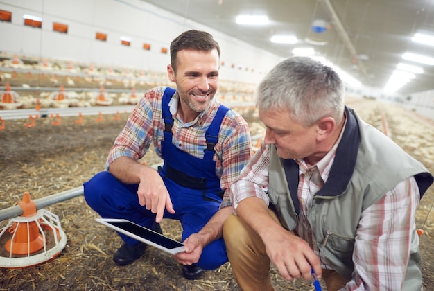 Jovem agricultor cuidando de seu negócio