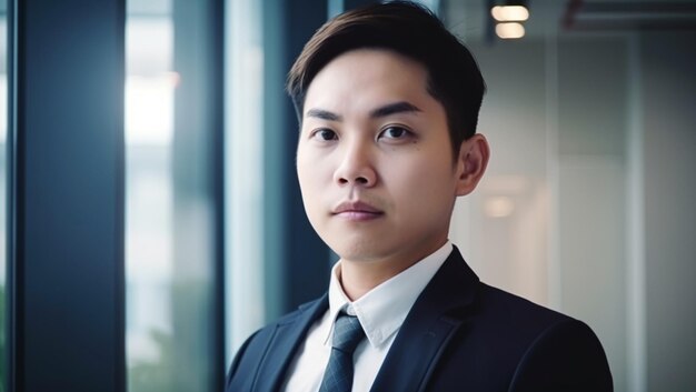 Jovem empresário asiático criado com tecnologia Generative AI