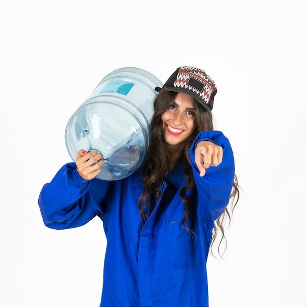 Foto grátis jovem, entrega, mulher, no trabalho