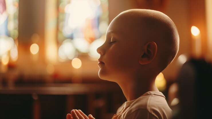 Foto grátis jovem garota na igreja experimentando sua primeira cerimônia de comunhão