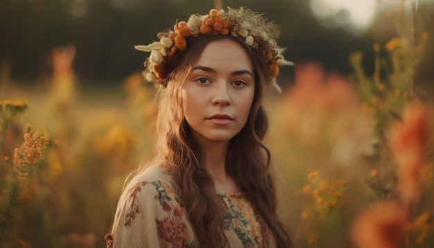 Foto grátis jovem na natureza despreocupada e feliz gerada por ia