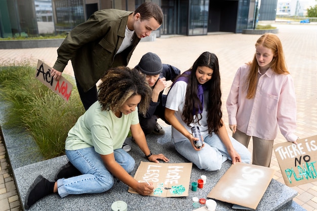 Jovens ativistas em ação