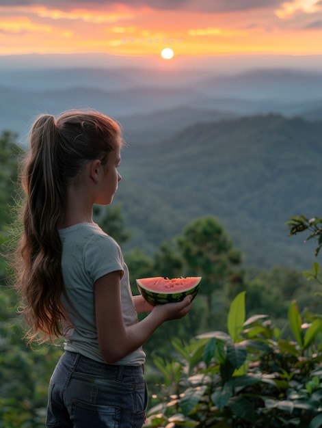 Foto grátis jovens com melancia fresca