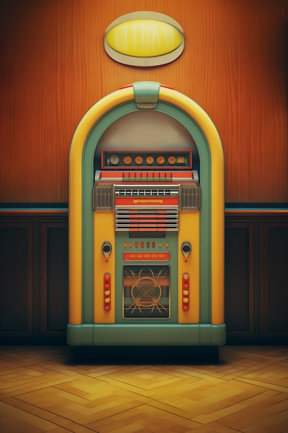 Juke box retrô dentro de casa