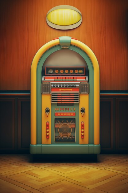 Juke box retrô dentro de casa