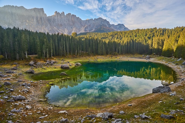 Lago Carezza Val di fassa Alpes Dolomitas