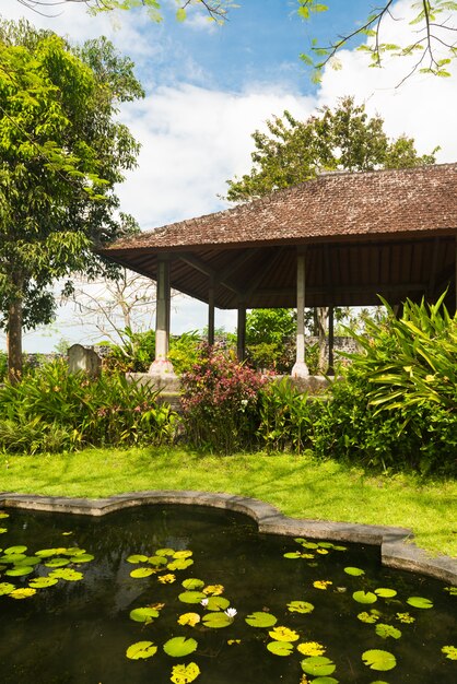 Lagoa de lótus no parque indonésio