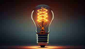 Foto grátis lâmpada incandescente alimenta ideias de inovação geradas por ia