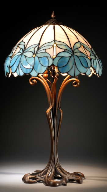 Lâmpada ornamentada em estilo art nouveau