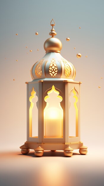 Lanterna de celebração do Ramadão 3D