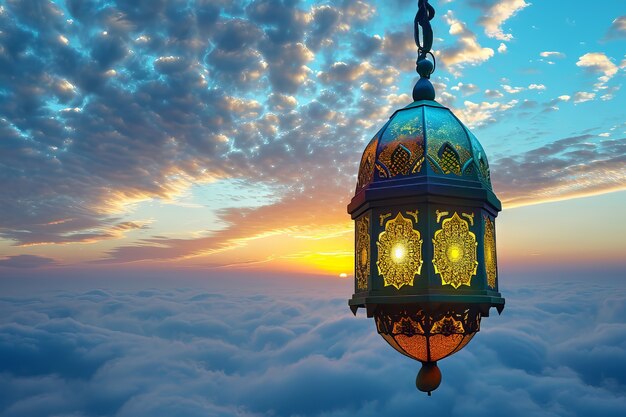Lanterna de estilo fantasia para a celebração islâmica do Ramadã