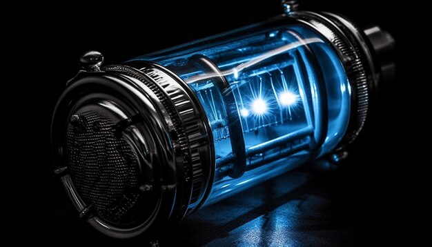 Lanterna de metal brilhante iluminou a noite escura gerada pela IA