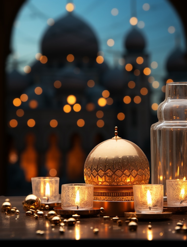 Foto grátis lanternas árabes 3d para a celebração islâmica do ramadã
