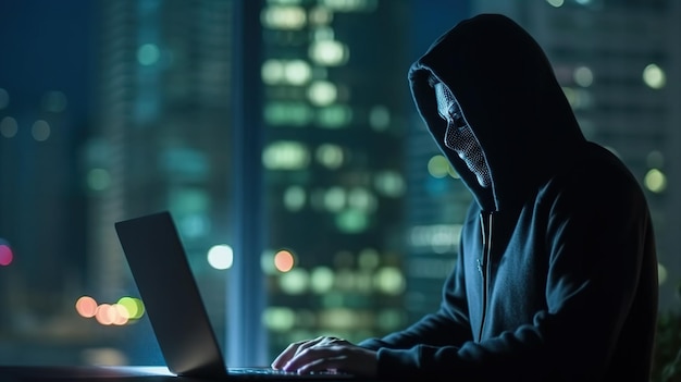 Laptop hackeado por um hacker