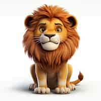Foto grátis leão de desenho animado em 3d