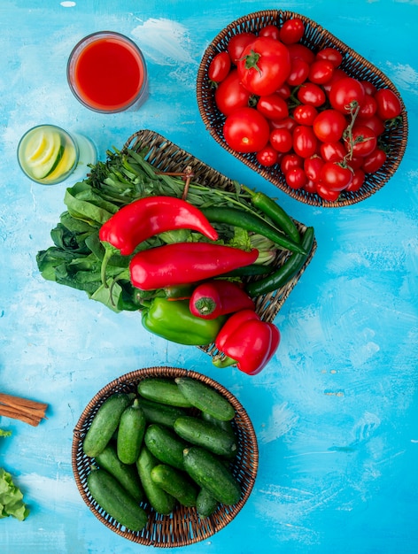 legumes dentro de cestas