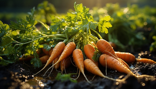 Foto grátis legumes orgânicos frescos, alimentação saudável, natureza, colheita colorida, gerada pela inteligência artificial