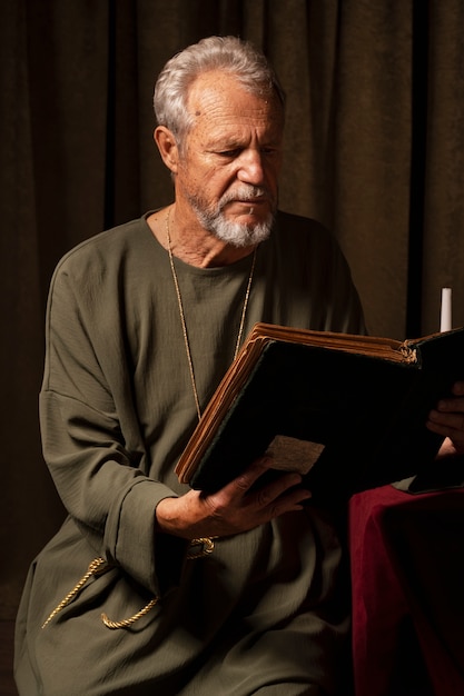 Foto grátis leitura de são nicolau de tiro médio