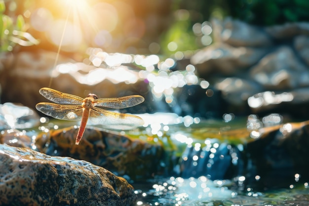 Foto grátis libélula fotorrealista na natureza