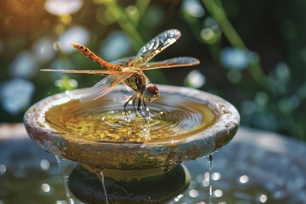 Foto grátis libélula fotorrealista na natureza