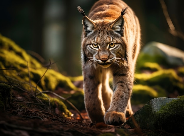 Foto grátis lince selvagem na natureza