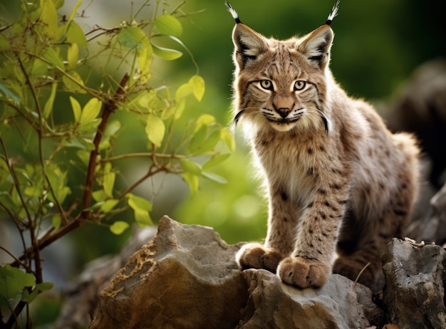 Foto grátis lince selvagem na natureza