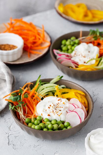 Linda composição de comida deliciosa