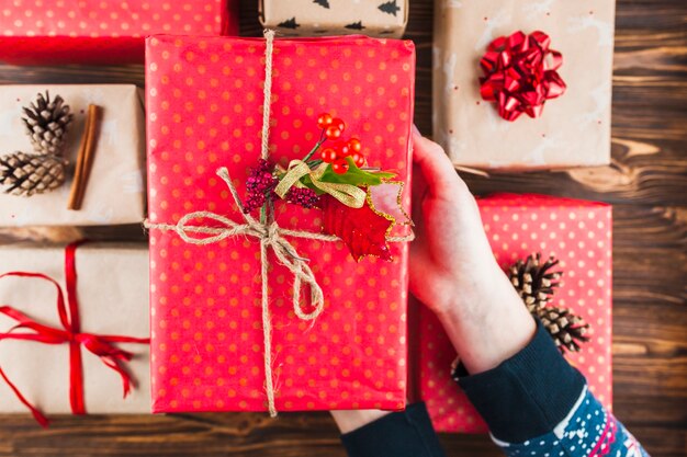 Linda composição de presentes de natal