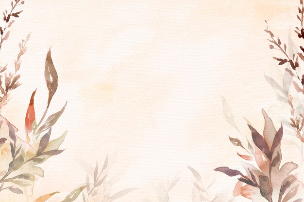Linda folha de fundo aquarela na temporada marrom do outono