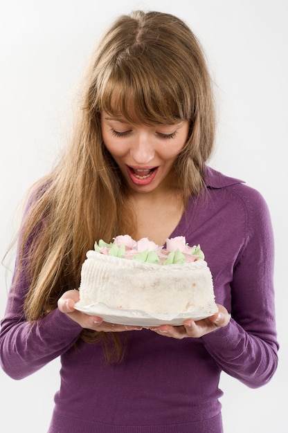 Linda garota com doces