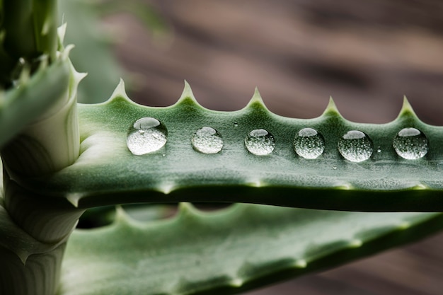 Linda macro planta com gotas de chuva