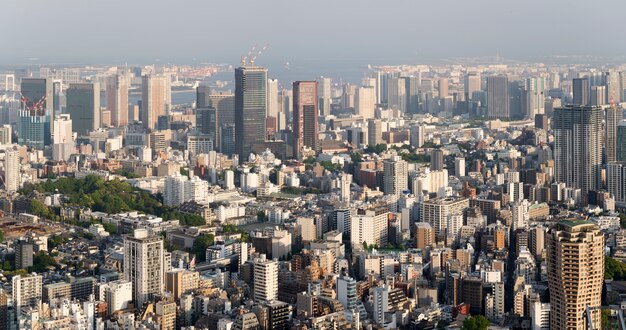 Linda paisagem da cidade durante o dia alto ângulo